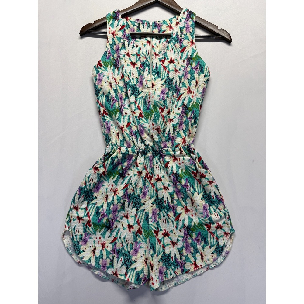 Little Lauren Co. Romper Womens Small Multi Floral Print Elastic Waist One Piece